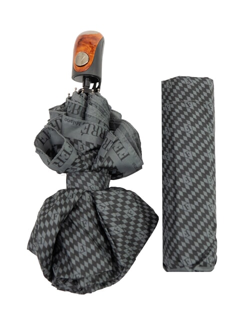 FERRÈ MINI Windproof Folding Umbrella grey tie 03 - Umbrellas
