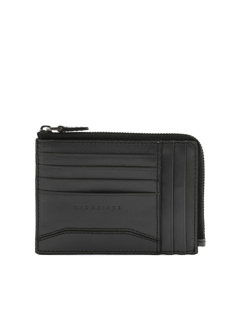 THE BRIDGE FILIPPO Leather card holder with zip dark ruthenium abb. grey - Men’s Wallets