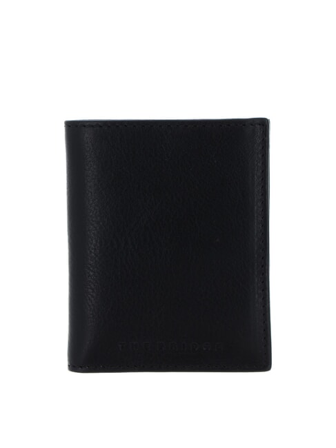 THE BRIDGE ETTORE Vertical leather card holder black / dark matte ruthenium - Men’s Wallets