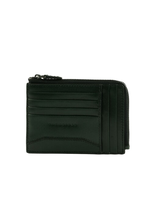 THE BRIDGE FILIPPO Leather card holder with zip malachite/rut. dark - Men’s Wallets