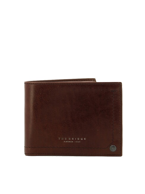 THE BRIDGE KALLIO Leather wallet with coin purse Brown / Ruthenium - Men’s Wallets
