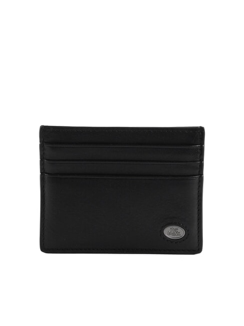 THE BRIDGE FABIO Flat leather card holder black / dark matte ruthenium - Men’s Wallets