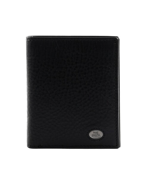 THE BRIDGE FABIO Vertical leather card holder black / dark matte ruthenium - Men’s Wallets
