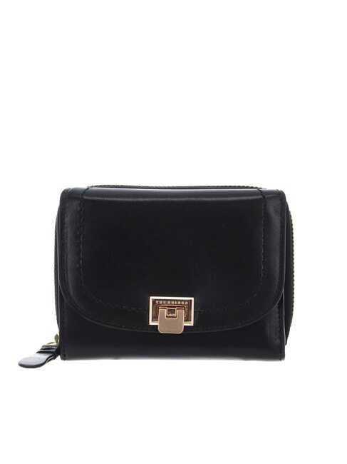 THE BRIDGE FEDERICA Small leather wallet Black Gold - Women’s Wallets