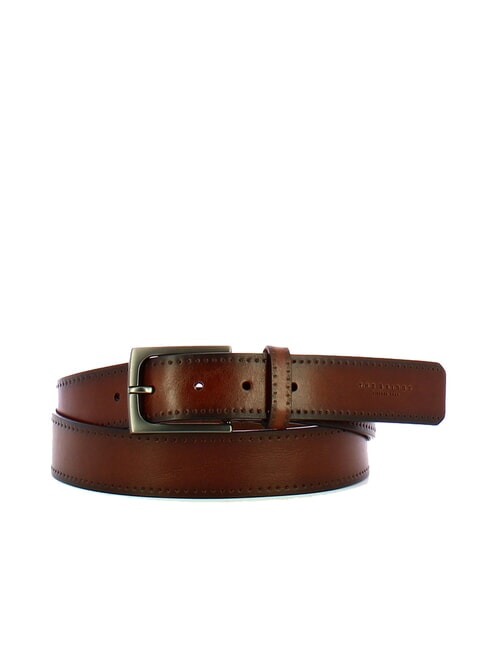 THE BRIDGE BRUNELLESCHI Shortenable leather belt Brown / Ruthenium - Belts