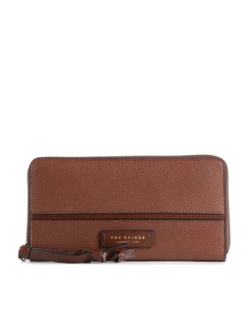 THE BRIDGE DOMITILLA Large zip around leather wallet BROWN - Women’s Wallets