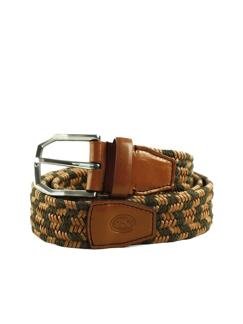 THE BRIDGE BRUNELLESCHI Leather and rope belt cognac/cypress/chestnut-rut. white - Belts