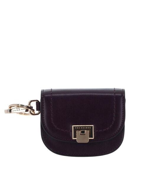 THE BRIDGE FEDERICA Leather coin purse with key ring grape abb. gold - Women’s Wallets