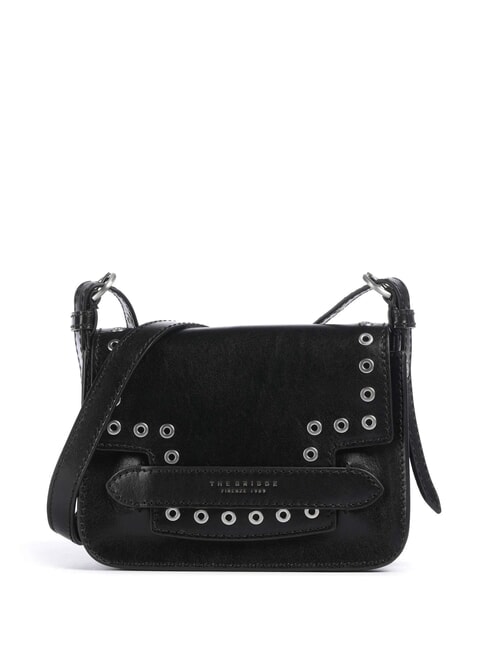 THE BRIDGE LUCREZIA Leather shoulder bag with studs Black - Women’s Bags