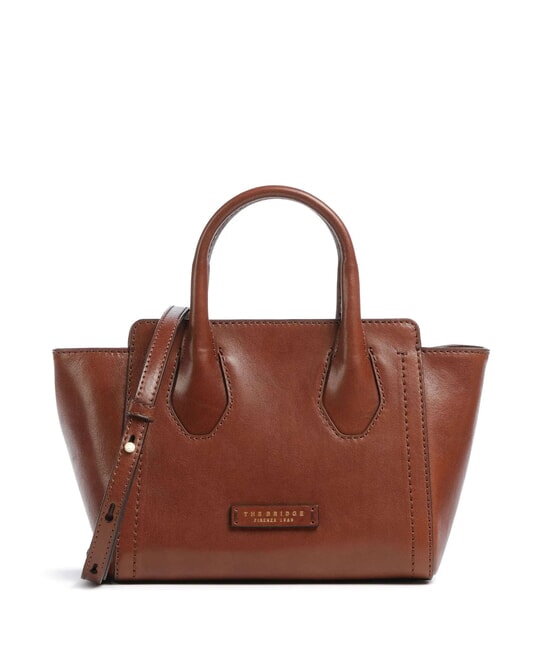 THE BRIDGE FIONA Leather tote bag with shoulder strap BROWN - Women’s Bags