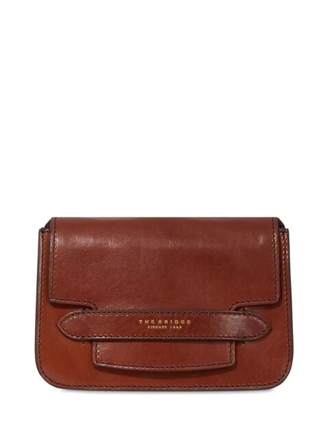 THE BRIDGE LUCREZIA 3 gusset leather bag brown/cerulean+multicolor gold abb. - Women’s Bags