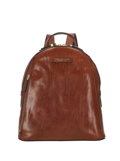 THE BRIDGE COSTANZA Leather backpack vertical pocket BROWN - Women’s Bags