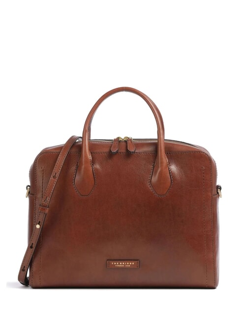 THE BRIDGE FIONA Leather briefcase for 14" laptop BROWN - Work Briefcases