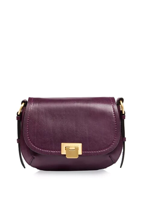 THE BRIDGE FEDERICA  Mini shoulder bag, in leather grape abb. gold - Rigid Trolley Cases