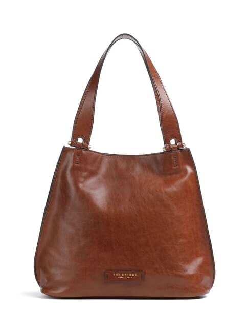 THE BRIDGE FEBE Leather shoulder bag BROWN - Women’s Bags