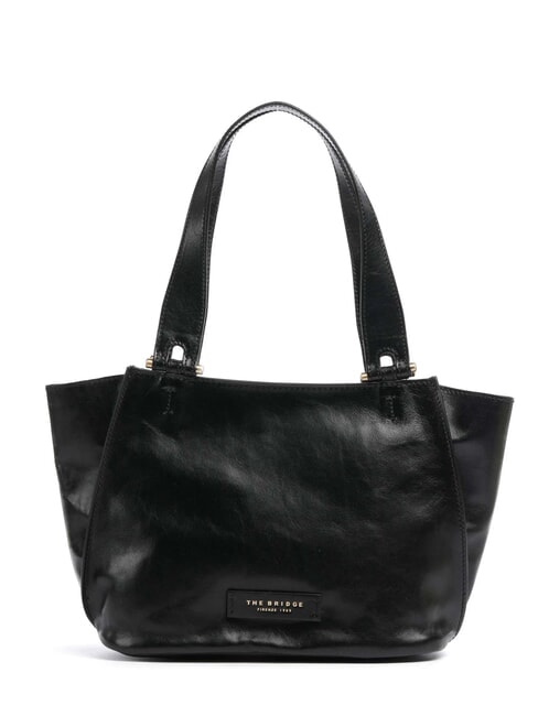 THE BRIDGE FEBE Leather shopping bag Black Gold - Women’s Bags