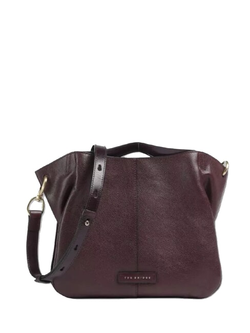 THE BRIDGE ELISABETTA Leather shoulder bag grape abb. gold - Women’s Bags