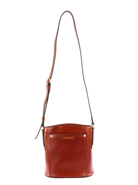 THE BRIDGE CECILIA Leather bucket shoulder bag BROWN - Women’s Bags