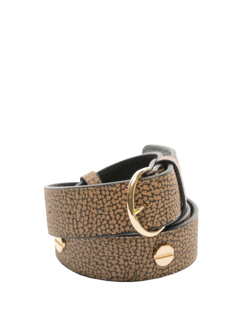 BORBONESE GRAFFITI Belt with studs natural op / black - Belts