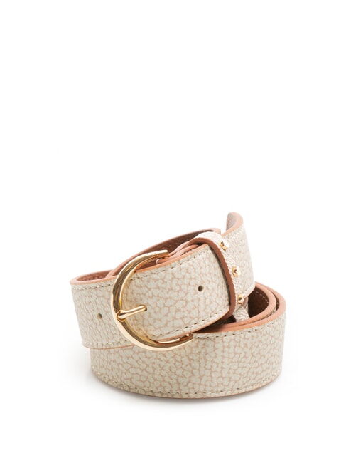 BORBONESE GRAFFITI Belt with studs sand/coconut - Belts