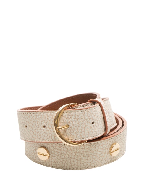 BORBONESE GRAFFITI Belt with studs sand/coconut - Belts