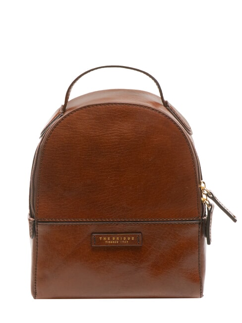 THE BRIDGE ELETTRA Round leather backpack BROWN - Women’s Bags