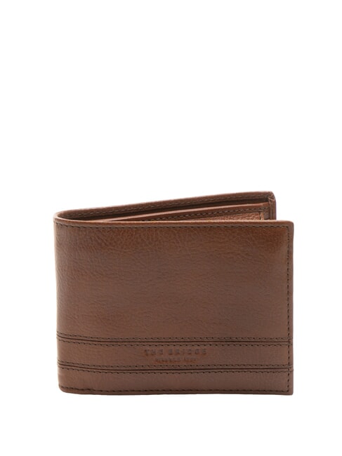 THE BRIDGE CESARE  Men's Leather Wallet Brown / Palladium - Men’s Wallets