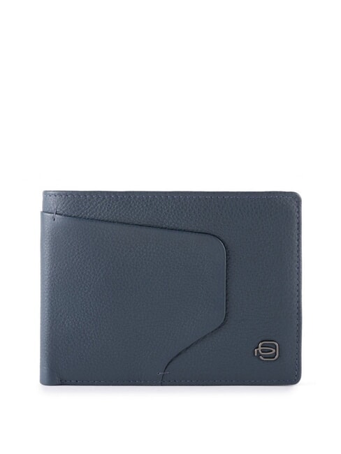 PIQUADRO AKRON Leather wallet with coin purse blue - Men’s Wallets
