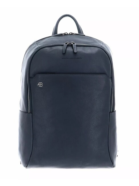 PIQUADRO BLACK SQUARE  15.6" laptop backpack, in leather blue - Laptop backpacks