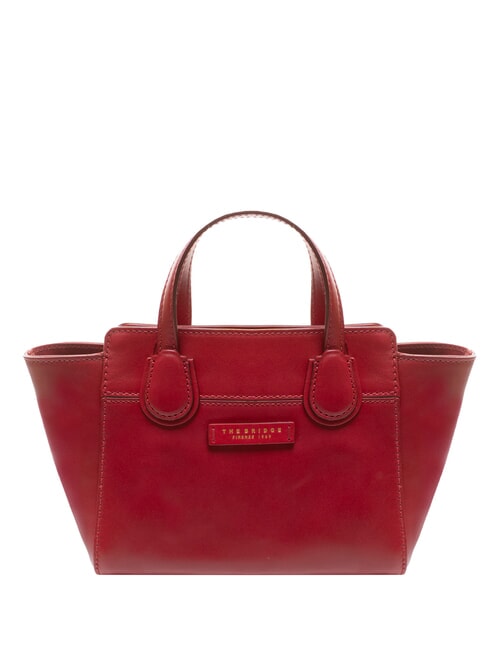 THE BRIDGE ELETTRA Leather handbag with shoulder strap berry abb. gold - Women’s Bags