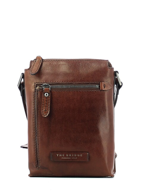 THE BRIDGE KALLIO Leather bag Brown / Ruthenium - Over-the-shoulder Bags for Men