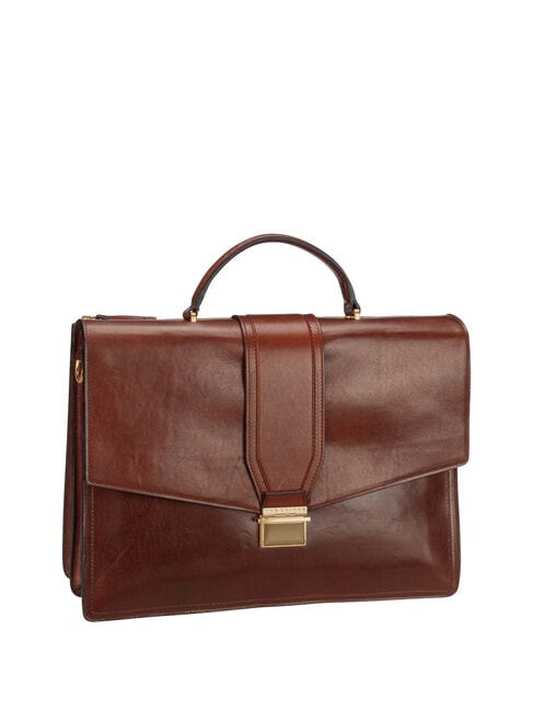 THE BRIDGE DANTE Leather briefcase for 15" laptop BROWN - Work Briefcases
