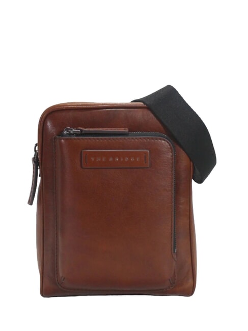 THE BRIDGE FILIPPO Leather bag Brown / Ruthenium - Over-the-shoulder Bags for Men