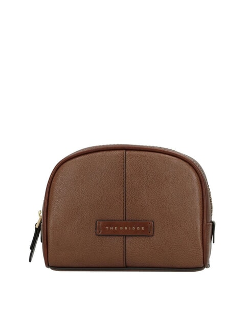 THE BRIDGE ELISABETTA Small leather beauty BROWN - Beauty Case