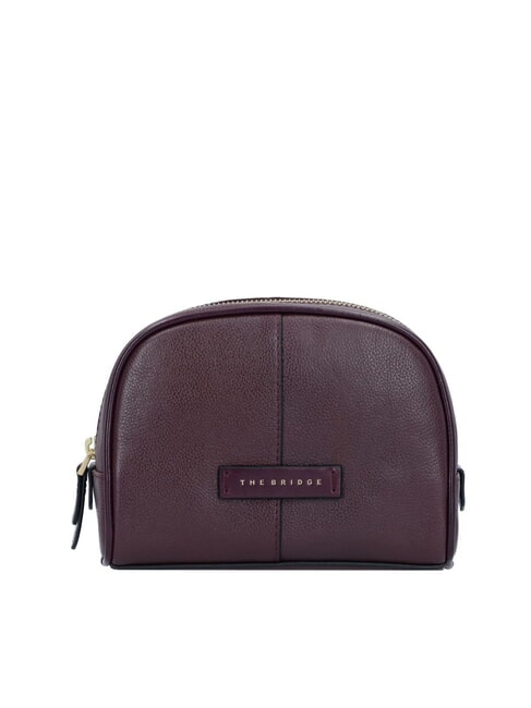 THE BRIDGE ELISABETTA Small leather beauty grape abb. gold - Beauty Case