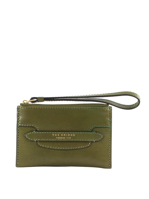 THE BRIDGE LUCREZIA  Leather pouch fig green abb. gold - Women’s Bags