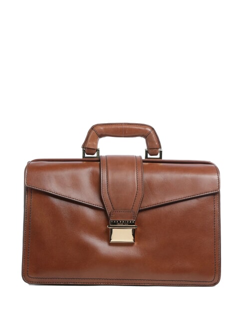 THE BRIDGE DANTE Leather Doctor's Bag Briefcase BROWN - Work Briefcases