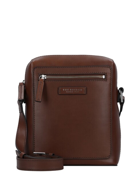 THE BRIDGE ALBERTO Leather bag Brown / Palladium - Over-the-shoulder Bags for Men
