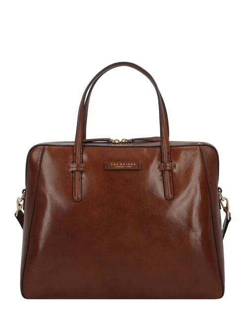 THE BRIDGE DIANA Leather briefcase for 14" laptop BROWN - Work Briefcases