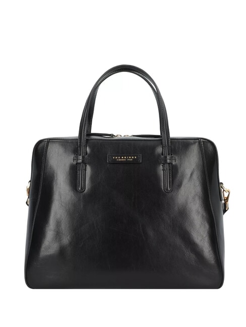 THE BRIDGE DIANA Leather briefcase for 14" laptop Black Gold - Work Briefcases