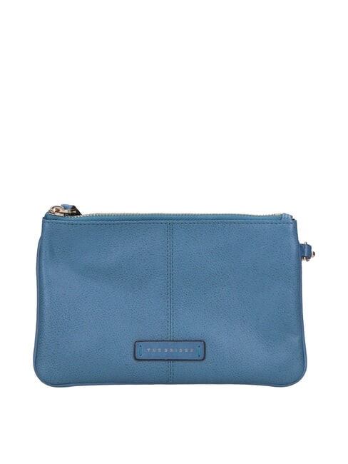 THE BRIDGE ELISABETTA Leather clutch with cuff sky with gold - Women’s Bags
