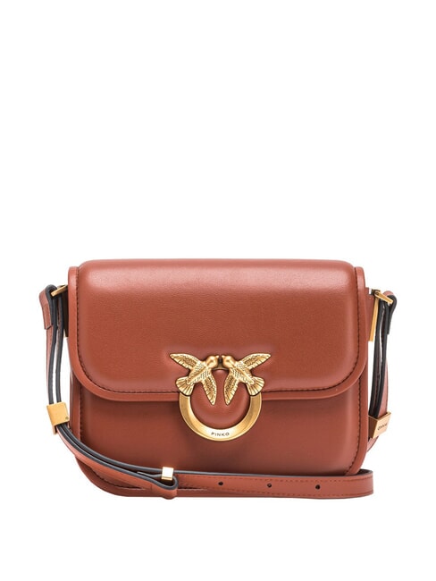 PINKO LOVE BOX Mini nappa bag with flap arabic-antique gold - Women’s Bags
