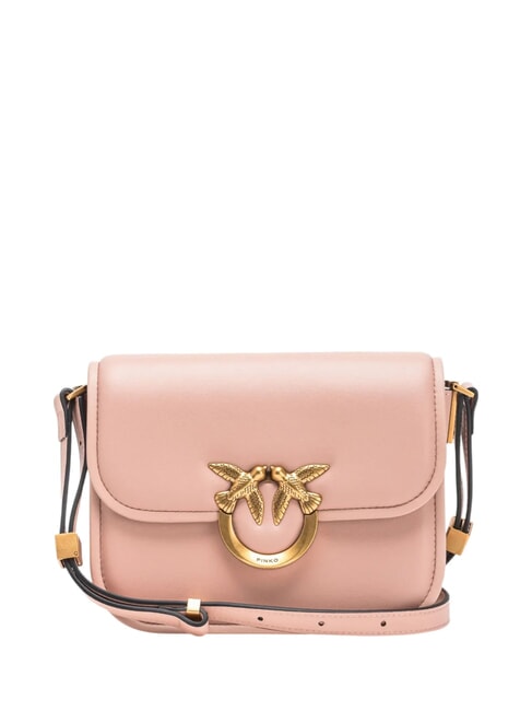 PINKO LOVE BOX Mini nappa bag with flap powder-antique gold - Women’s Bags