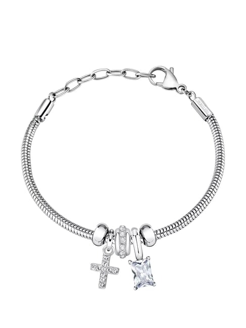 MORELLATO DROPS  Steel bracelet with crystal charm SILVER - Bracelets