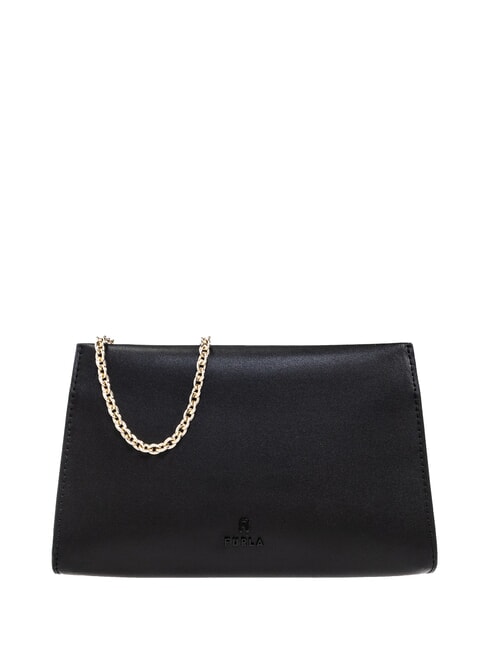 FURLA MYFURLA Leather clutch bag with chain shoulder strap Black - Women’s Bags