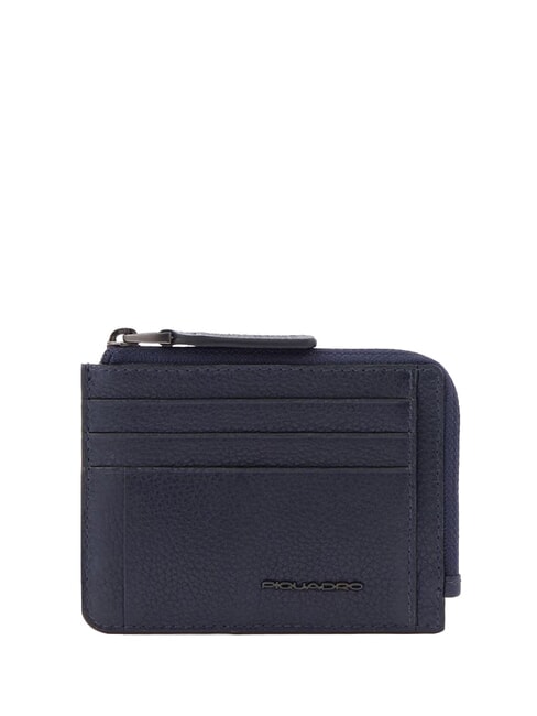 PIQUADRO PAAVO  Leather Card Holder / Coin Purse blue - Men’s Wallets