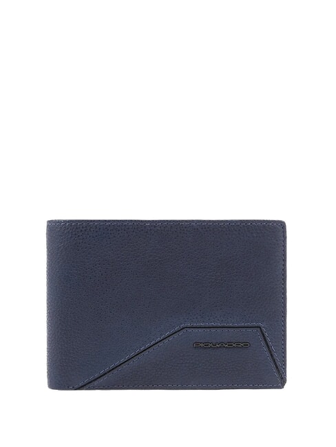 PIQUADRO RHINO Leather wallet, with flap blue - Men’s Wallets