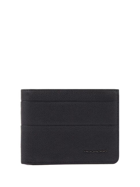 PIQUADRO PAAVO Leather coin wallet with flap Black - Men’s Wallets