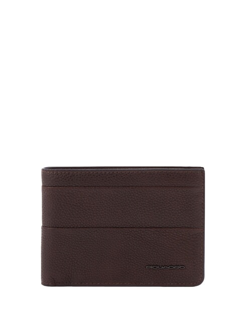 PIQUADRO PAAVO Leather coin wallet with flap MORO - Men’s Wallets