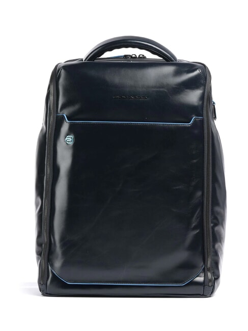 PIQUADRO BLUE SQUARE Leather backpack for 15.6" laptop blue - Laptop backpacks